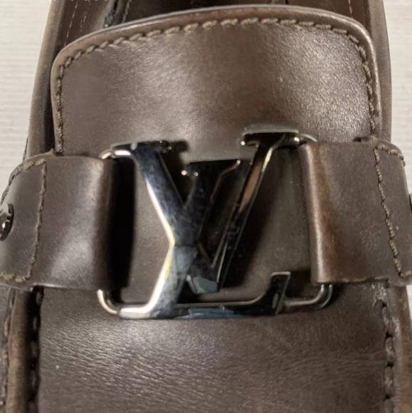 Authentic Louis Vuitton Brown Leather Loafers - Picture 7 of 10